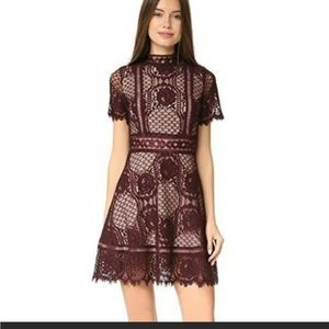 BB DAKOTA burgundy lace dress - excellent condition, size 4